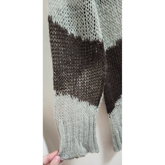 Theopen Product Boho Knit Mesh Sweater Multicolor Slouchy Pullover Artsy Grunge - Picture 6 of 15